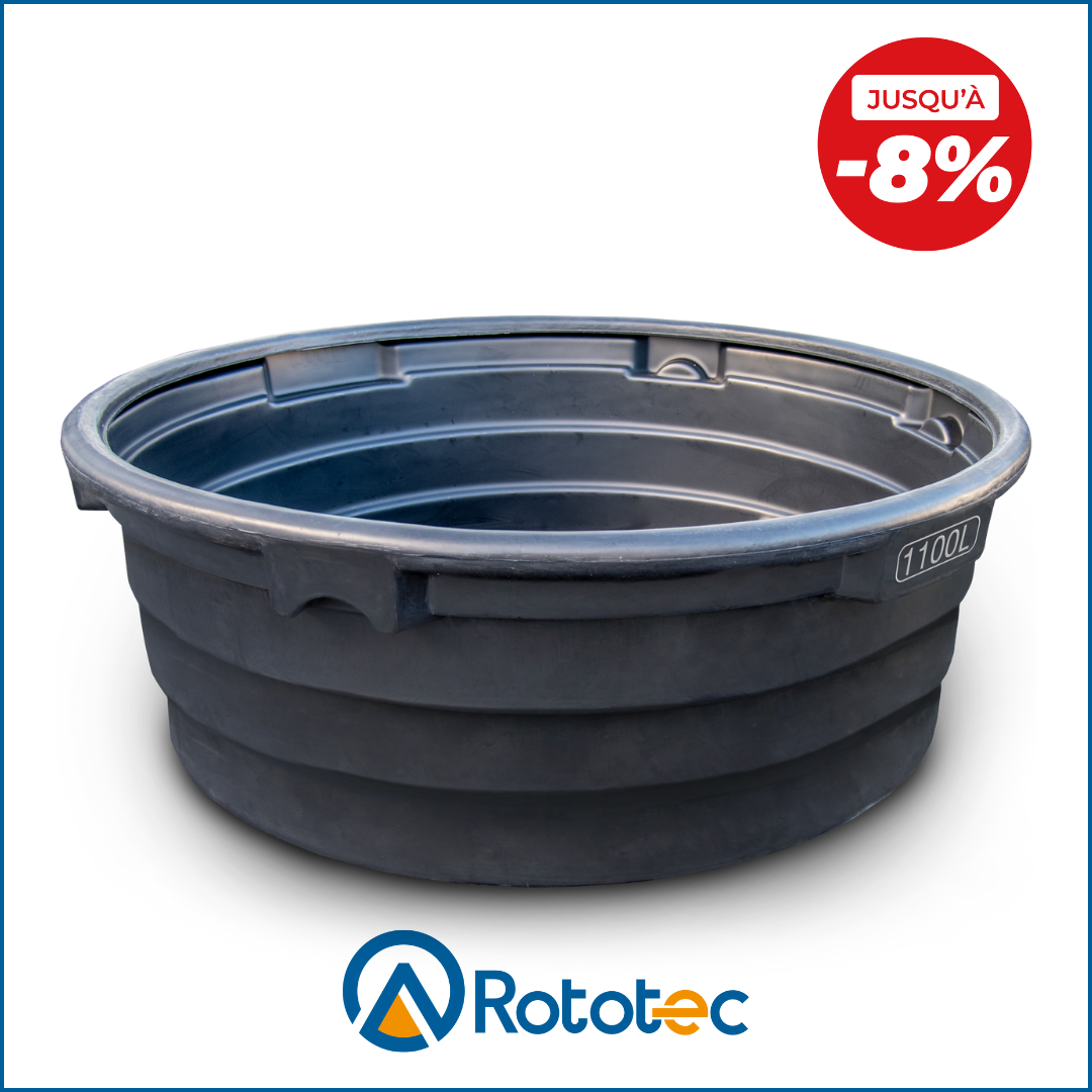 Bac à eau pâturage Qualibac 1 100 L de la marque Rototec
