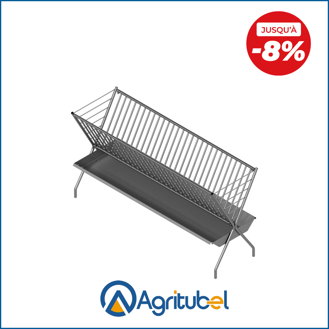 Râtelier double avec auge de récupération de 2M5 de la marque Agritubel