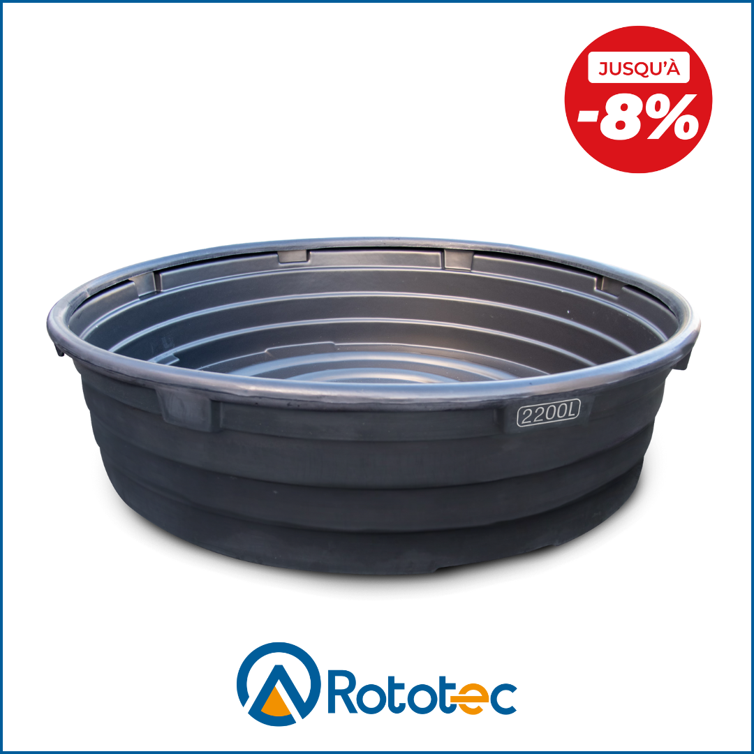 Bac à eau pâturage Qualibac 2 200 L de la marque Rototec